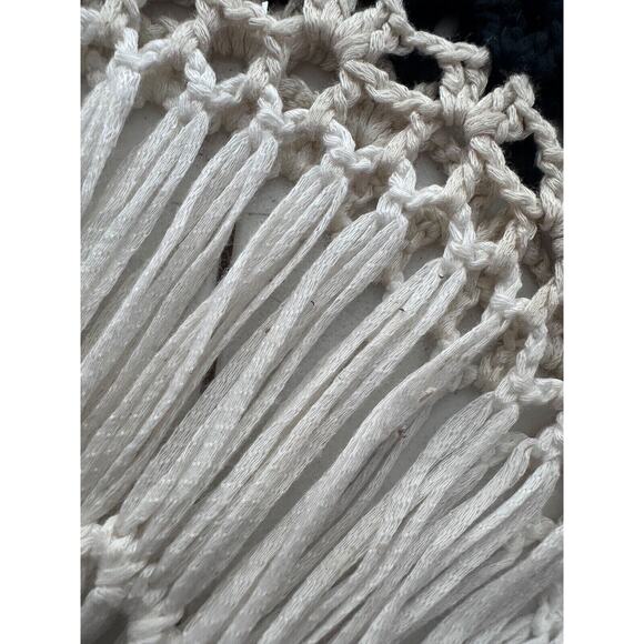 Womens Coquette Crochet Open Knitted Top Size S/M Boho Festival Hippie Earthy - Picture 10 of 13